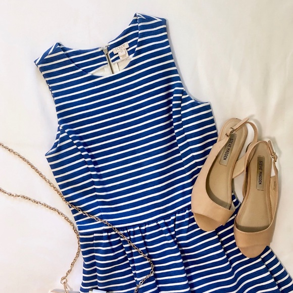 Beautiful J. Crew Blue & White Stripe Dress - Picture 2 of 10